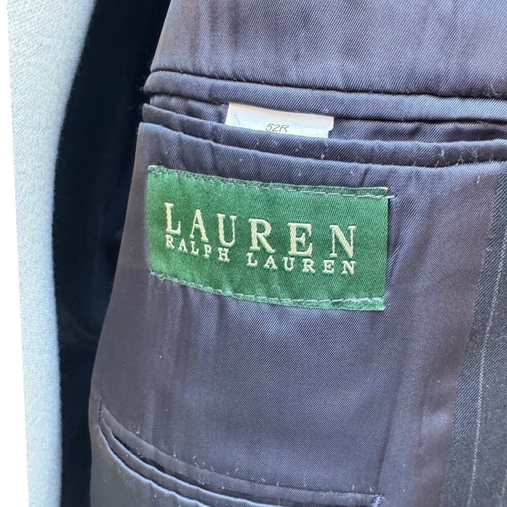 Lauren Ralph Lauren Classic-Fit Navy Pinstripe UltraFlex Suit Jacket - Men's 52R - Picture 5 of 11